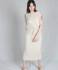 Wol Hide Rib Skirt Sand