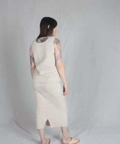 Wol Hide Rib Skirt Sand