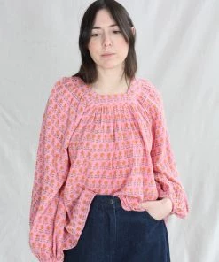 Anaak Carrie Mae Poet Blouse Azalea Lily Floral