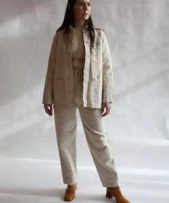 First Rite Work Jacket Natural Linen Canvas 12 First Rite Work Jacket Natural Linen Canvas