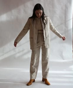 First Rite Work Jacket Natural Linen Canvas 14 First Rite Work Jacket Natural Linen Canvas