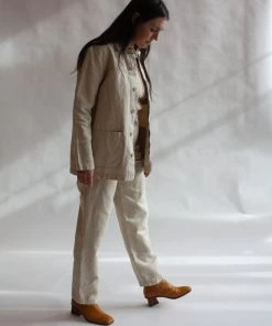 First Rite Work Jacket Natural Linen Canvas 16 First Rite Work Jacket Natural Linen Canvas