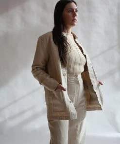 First Rite Work Jacket Natural Linen Canvas