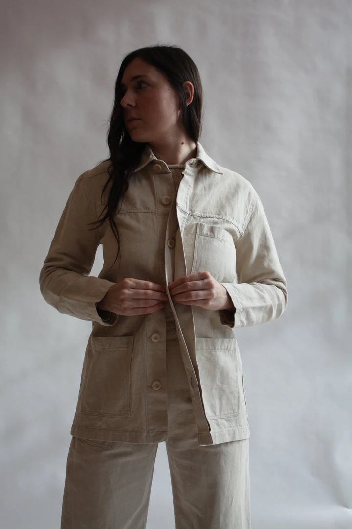 First Rite Work Jacket Natural Linen Canvas 3 First Rite Work Jacket Natural Linen Canvas