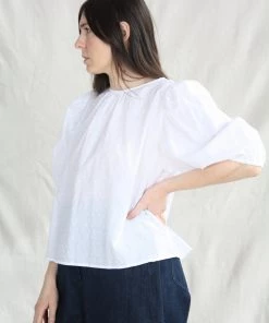 Natalie Martin Kio Too White Swiss Dot Shirts And Blouses