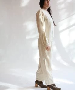 Black Crane Sale Carpenter Jumpsuit Cream