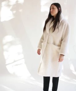 Apiece Apart Outerwear Cove High Pile Shearling Parka Cream