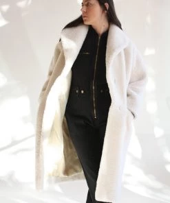 Apiece Apart Outerwear Cove High Pile Shearling Parka Cream