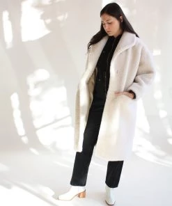Apiece Apart Outerwear Cove High Pile Shearling Parka Cream
