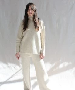 Lauren Manoogian Horizontal Turtleneck Ecru Sweaters
