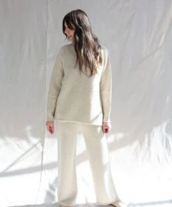 Lauren Manoogian Horizontal Turtleneck Ecru Sweaters