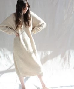 Lauren Manoogian Sale Suri V Neck Dress Beige