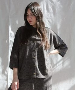 Lauren Manoogian Shirts And Blouses Big Shirt Blackened Flax
