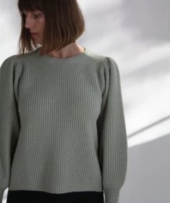 Apiece Apart Arne Puff Sleeve Sweater Mint Sweaters