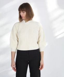 Apiece Apart Merel Funnel Neck Sweater Cream