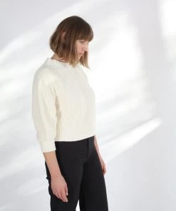Apiece Apart Merel Funnel Neck Sweater Cream