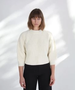 Apiece Apart Merel Funnel Neck Sweater Cream