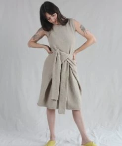 Lauren Manoogian Tie Dress Greige