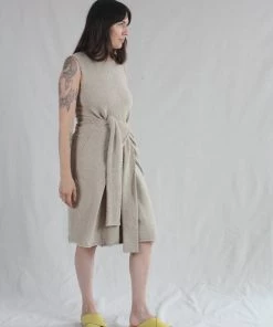 Lauren Manoogian Tie Dress Greige