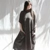 Lauren Manoogian Dresses Turtleneck Caftan Blackened Flax