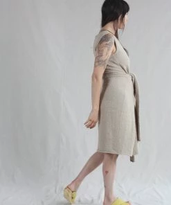 Lauren Manoogian Tie Dress Greige