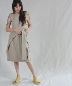 Lauren Manoogian Tie Dress Greige