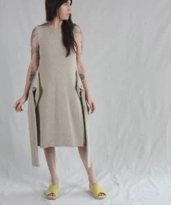 Lauren Manoogian Tie Dress Greige