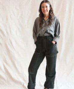 No.6 Turin Top Azure Mini Check