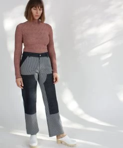 Nomia Optical Knit Mockneck Burgundy/Tangerine Shirts And Blouses