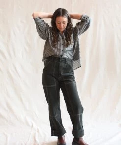 No.6 Turin Top Azure Mini Check