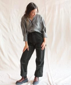 No.6 Turin Top Azure Mini Check