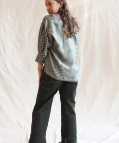 No.6 Turin Top Azure Mini Check