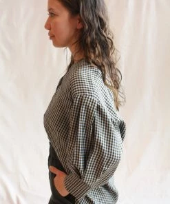 No.6 Turin Top Azure Mini Check