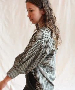 No.6 Turin Top Azure Mini Check