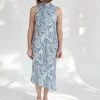 Nomia Cowl Bias Dress Marble Print
