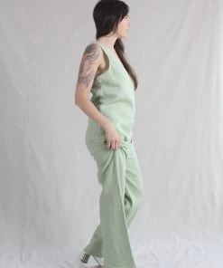 Nomia V Neck Jumpsuit Pistachio