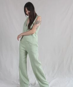 Nomia V Neck Jumpsuit Pistachio