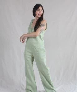 Nomia V Neck Jumpsuit Pistachio