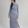 Nomia Longsleeve Knit Dress Blue/White Gingham