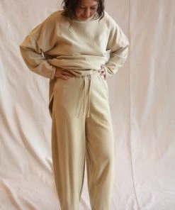 Black Crane Wide Pants Natural