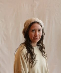 Micaela Greg Felted Alpaca Beret Oatmeal Accessories