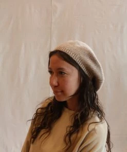 Micaela Greg Felted Alpaca Beret Oatmeal Accessories