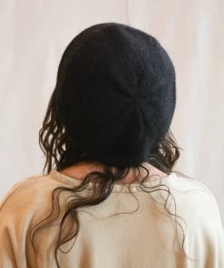 Micaela Greg Felted Alpaca Beret Black Accessories