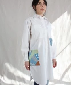 Carleen Patchwork Roadtrip Shirtdress White Dresses