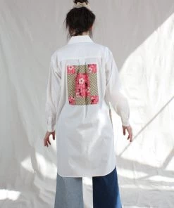Carleen Patchwork Roadtrip Shirtdress White Dresses