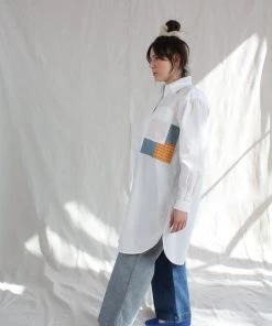 Carleen Patchwork Roadtrip Shirtdress White Dresses