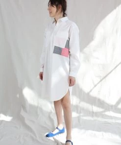 Carleen Patchwork Roadtrip Shirtdress White Dresses