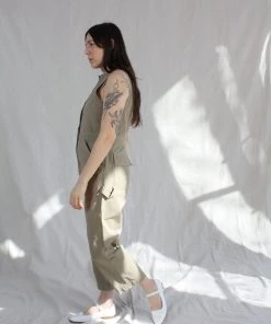Caron Callahan Tobias Jumpsuit Khaki