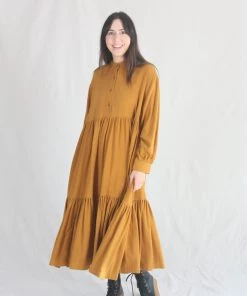 Black Crane Dresses Tent Dress Gold