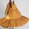 Black Crane Dresses Tent Dress Gold